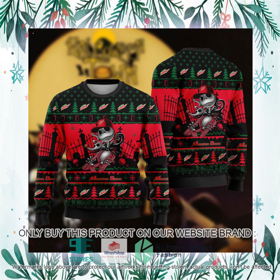 NEW Jack Skellington Mountain Dew Sweatshirt 3 jack skellington mountain dew ugly christmas sweater 3 50883