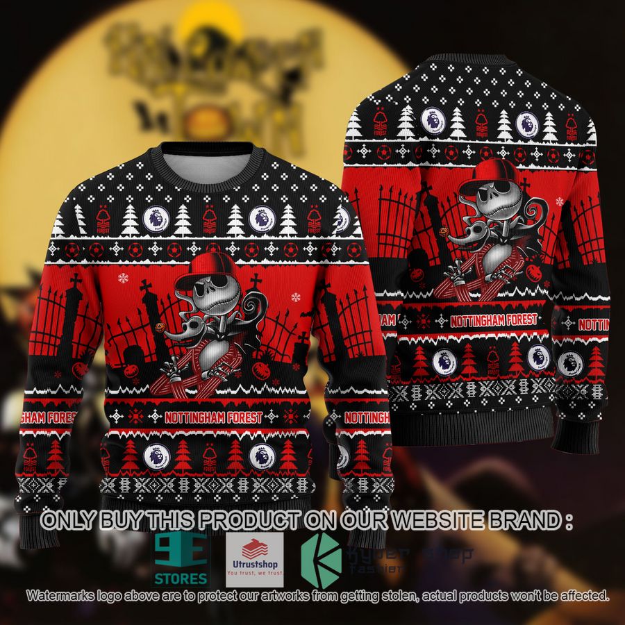 jack skellington nottingham forest ugly christmas sweater 1 24222
