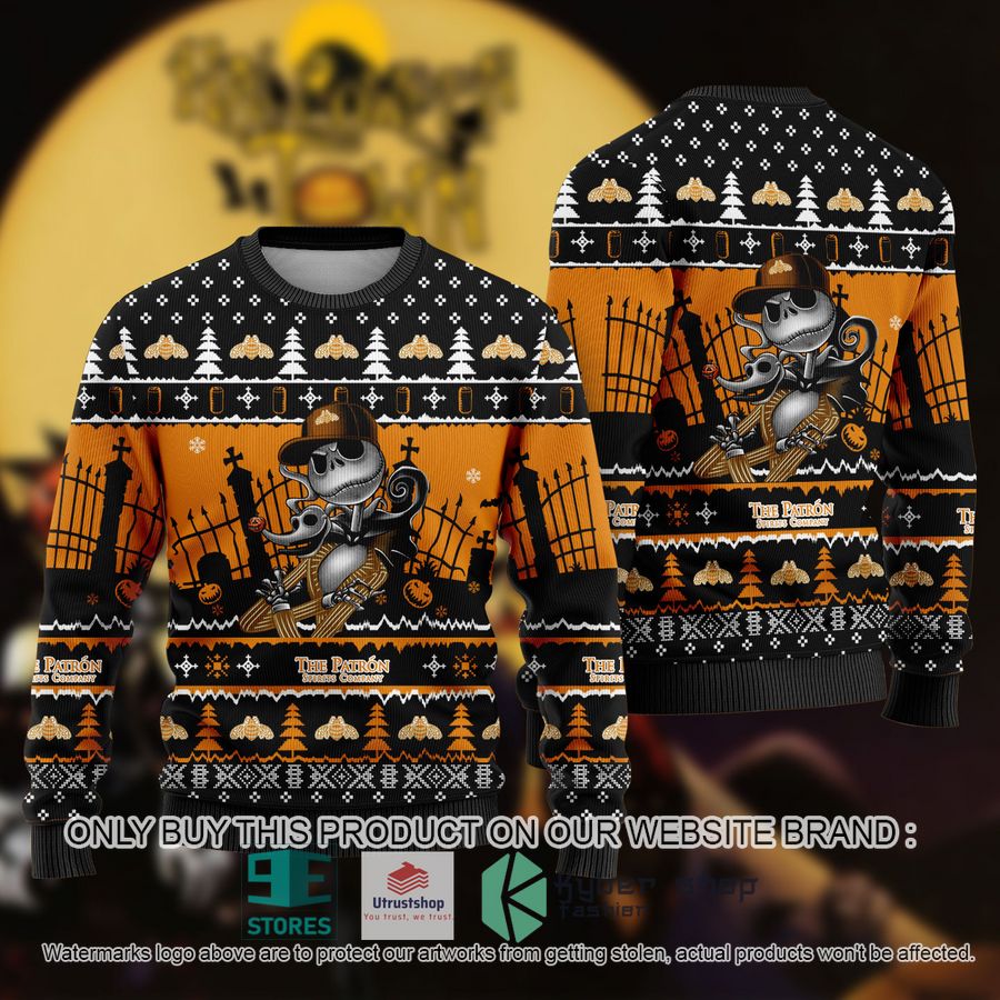 NEW Jack Skellington Patron Sweatshirt 9 jack skellington patron ugly christmas sweater 1 35987