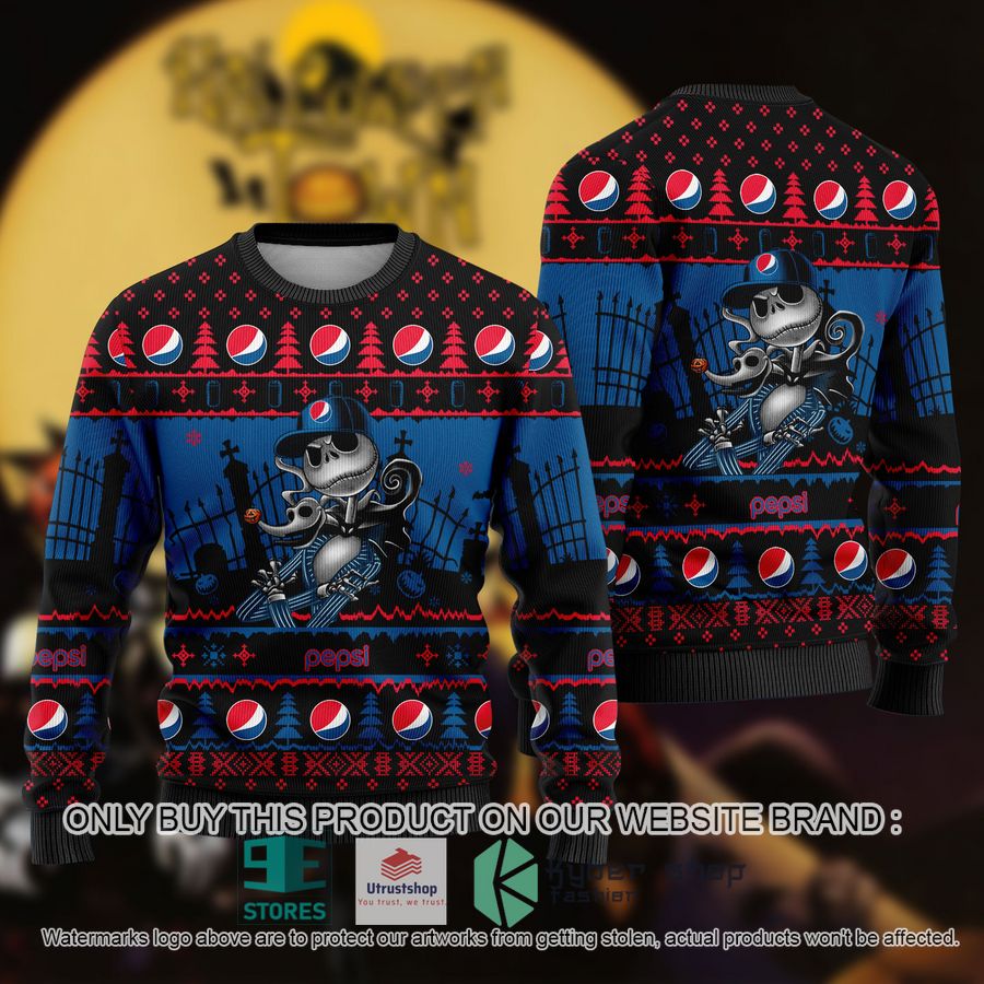NEW Jack Skellington Pepsi Sweatshirt 1 jack skellington pepsi ugly christmas sweater 1 6748