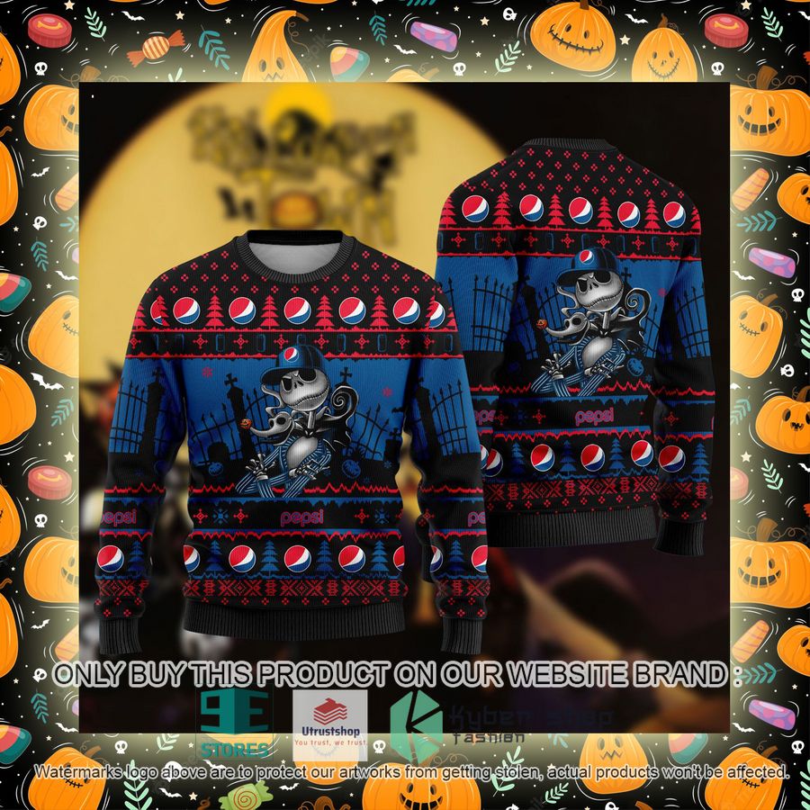 NEW Jack Skellington Pepsi Sweatshirt 2 jack skellington pepsi ugly christmas sweater 2 43752