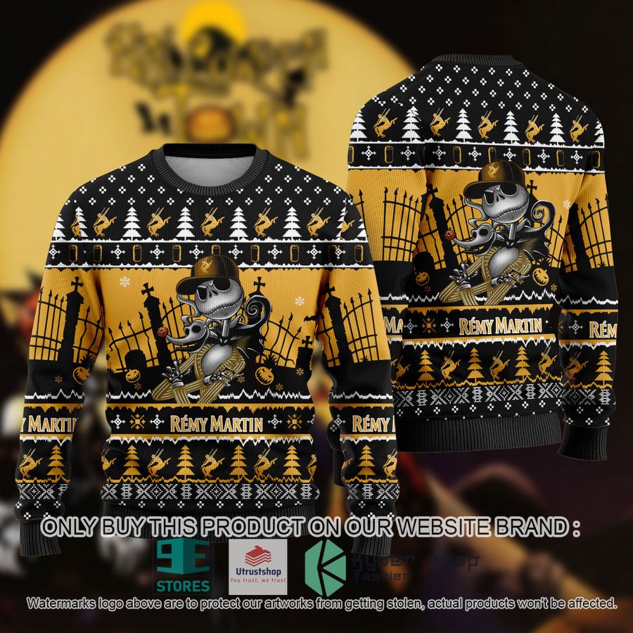 NEW Jack Skellington Rémy Martin Sweatshirt 8 jack skellington remy martin ugly christmas sweater 1 82584