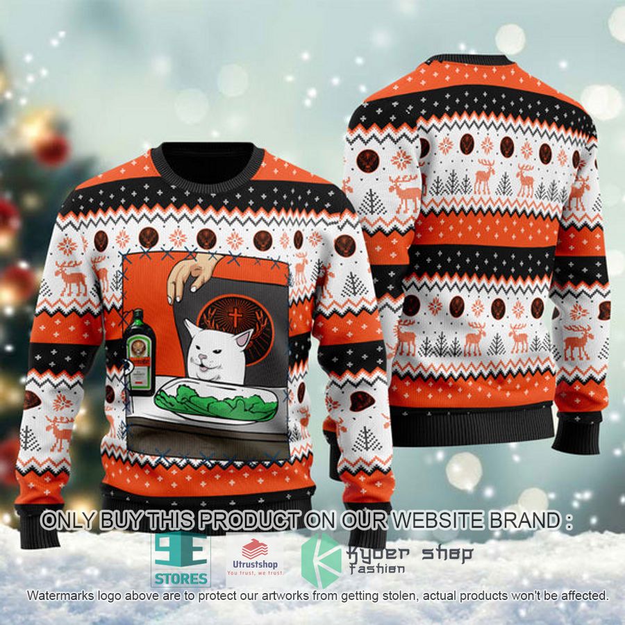jagermeister cat meme ugly christmas sweater 1 96822