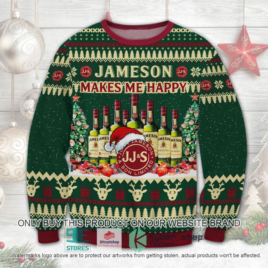 NEW Jameson Makes Me Happy Ugly Sweater 8 jameson makes me happy ugly christmas sweater 1 61996