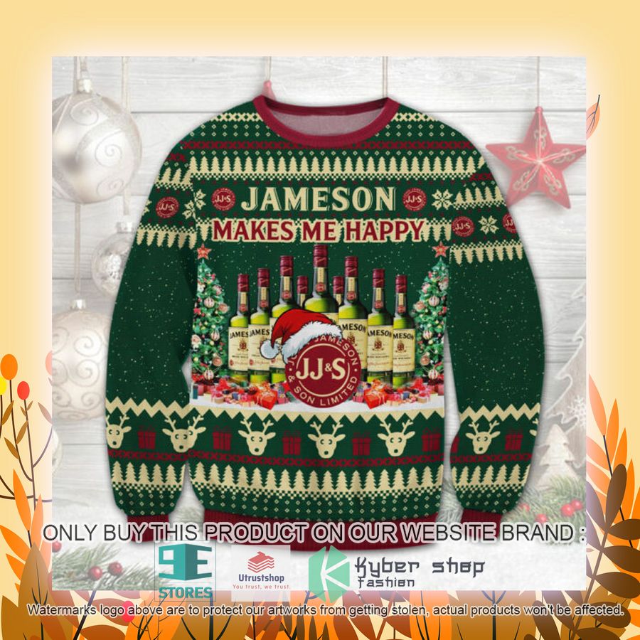 NEW Jameson Makes Me Happy Ugly Sweater 4 jameson makes me happy ugly christmas sweater 4 14707