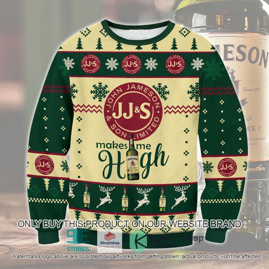 NEW Jameson Whiskey Make Me High Ugly Sweater 9 jameson whiskey make me high ugly christmas sweater 1 33780