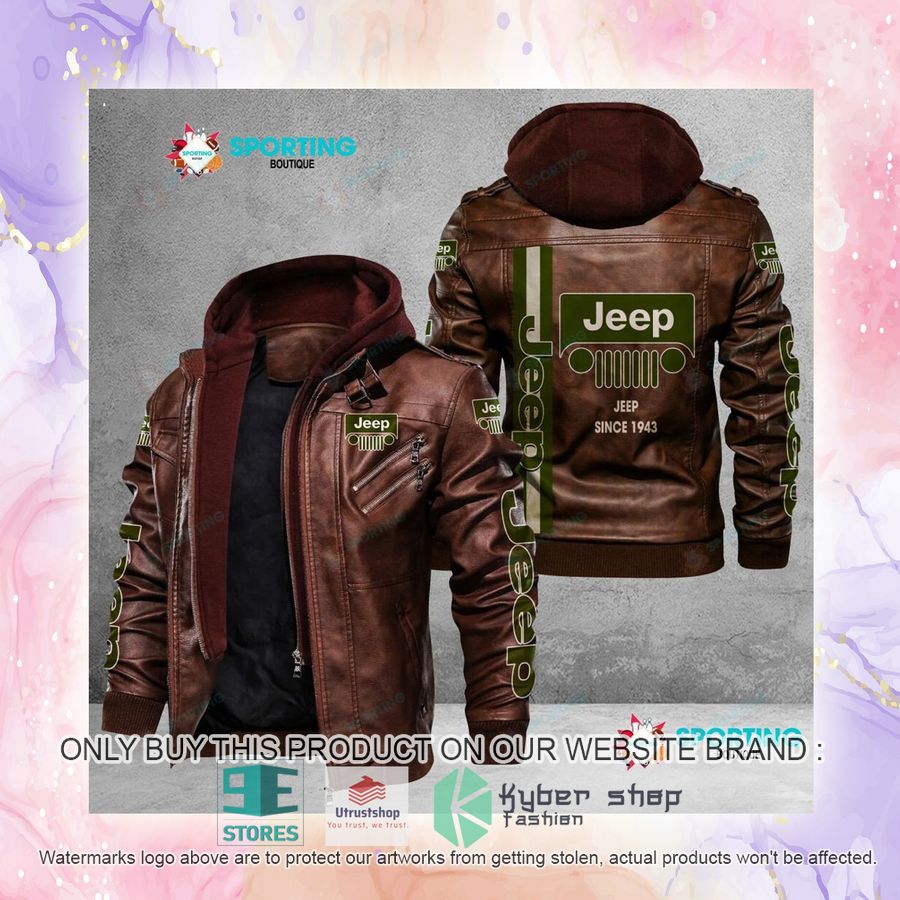 NEW Jeep Since 1943 Men Leather Jacket 4 jeep since 1943 leather jacket 4 14462
