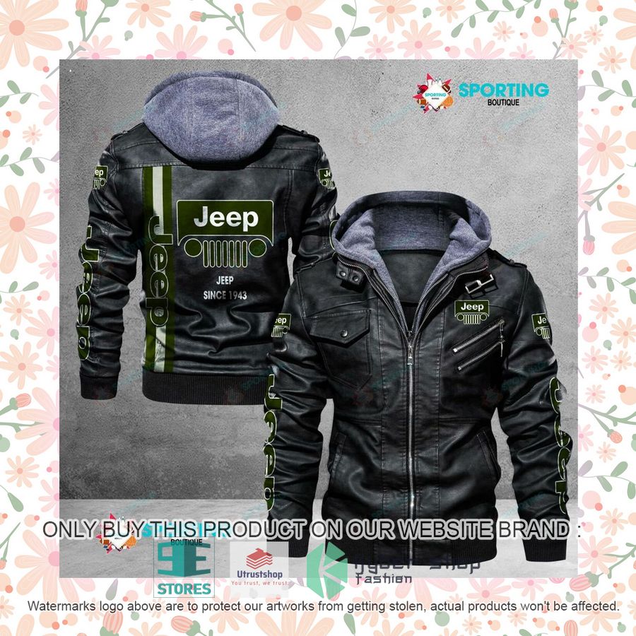NEW Jeep Since 1943 Men Leather Jacket 7 jeep since 1943 leather jacket 7 30024