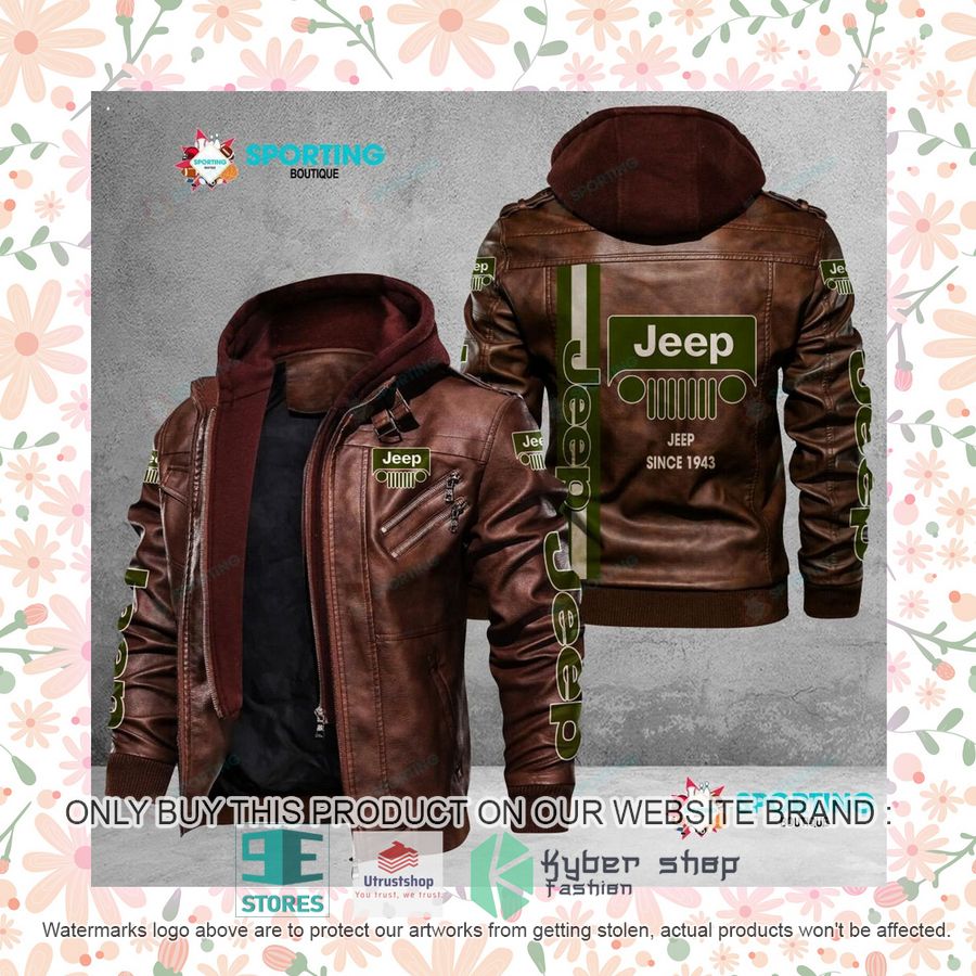 NEW Jeep Since 1943 Men Leather Jacket 8 jeep since 1943 leather jacket 8 97728