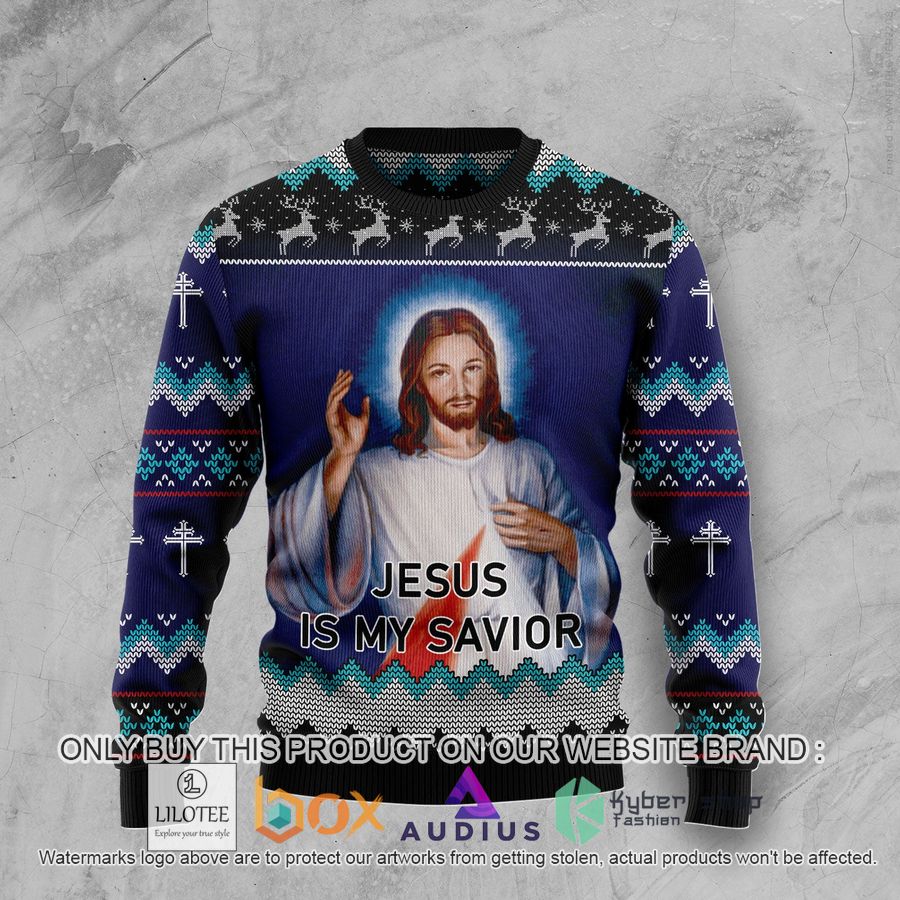 jesus is my savior ugly christmas sweater 1 5749