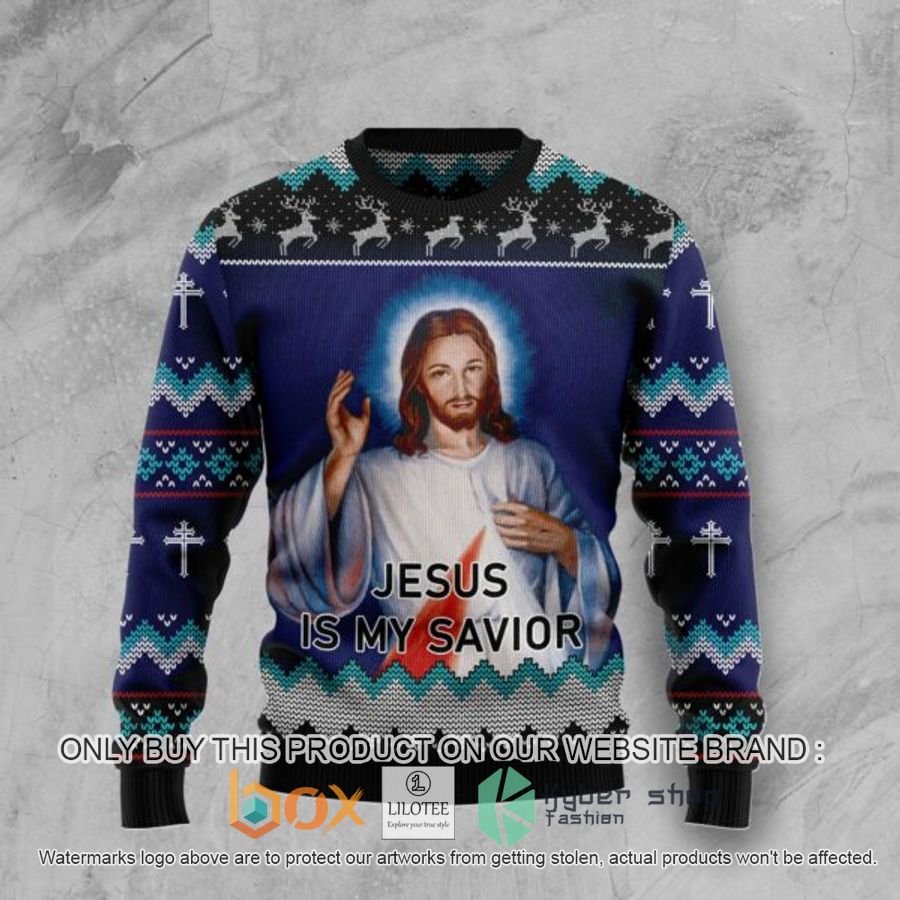 jesus is my savior ugly christmas sweatshirt 1 9087