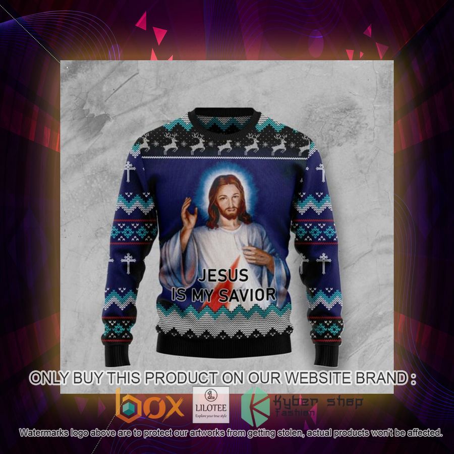 Jesus Is My Savior Ugly Christmas Sweatshirt 3 jesus is my savior ugly christmas sweatshirt 3 76219