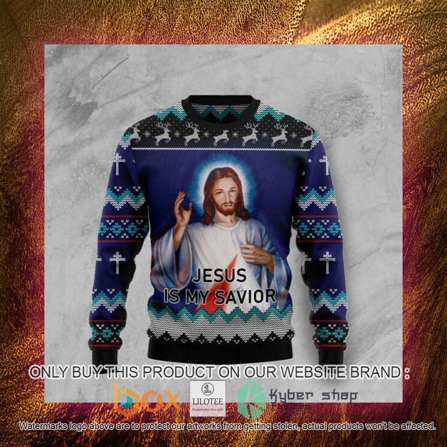 Jesus Is My Savior Ugly Christmas Sweatshirt 4 jesus is my savior ugly christmas sweatshirt 4 46745