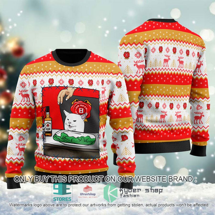jim beam cat meme ugly christmas sweater 1 1141