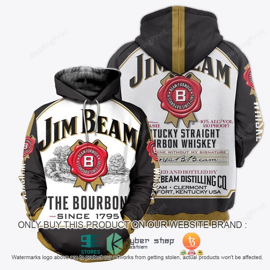 jim beam formula a standard since 1795 3d all over printed hoodie 1 81010