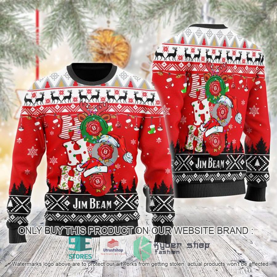 jim beam ho ho ho ugly christmas sweater 1 44312
