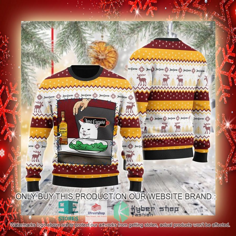 NEW Jose Cuervo Cat Meme Christmas Ugly Sweater 3 jose cuervo cat meme ugly christmas sweater 3 95388