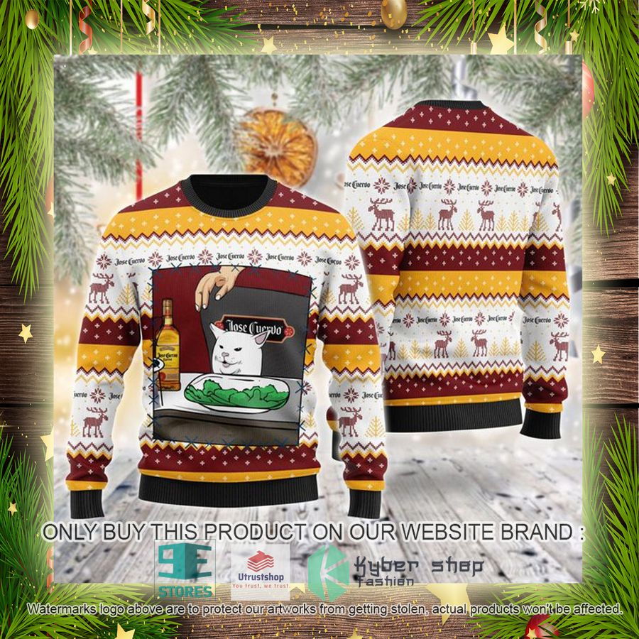 NEW Jose Cuervo Cat Meme Christmas Ugly Sweater 4 jose cuervo cat meme ugly christmas sweater 4 67175