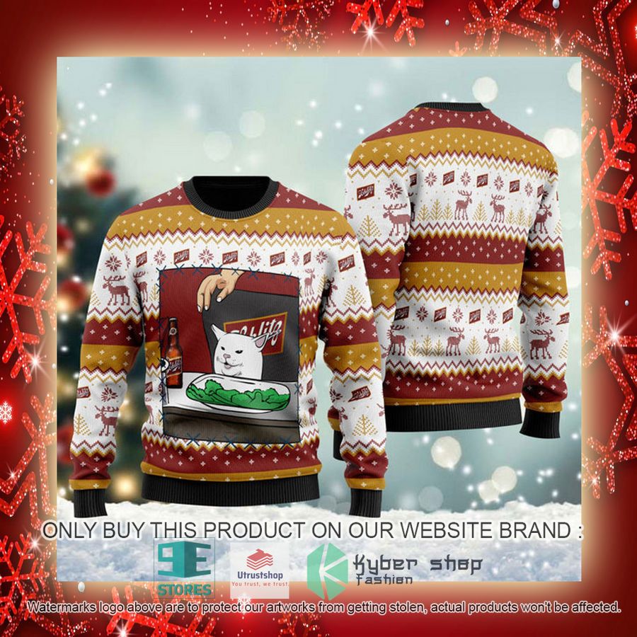 NEW Joseph Schlitz Cat Meme Christmas Ugly Sweater 3 joseph schlitz cat meme ugly christmas sweater 3 82864