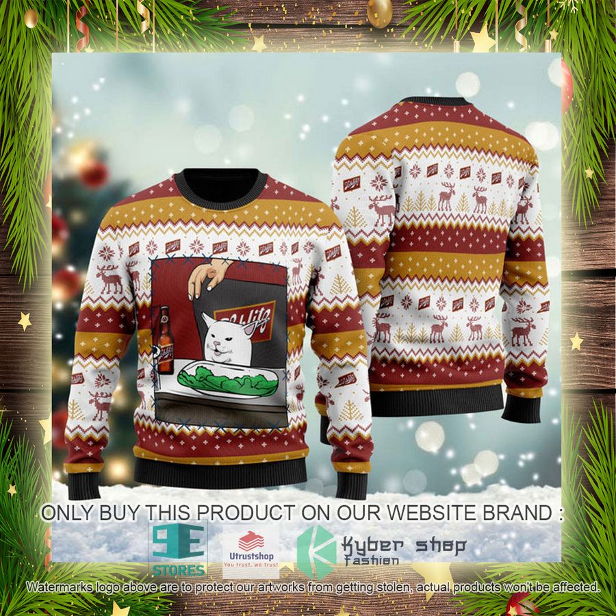 NEW Joseph Schlitz Cat Meme Christmas Ugly Sweater 4 joseph schlitz cat meme ugly christmas sweater 4 35244