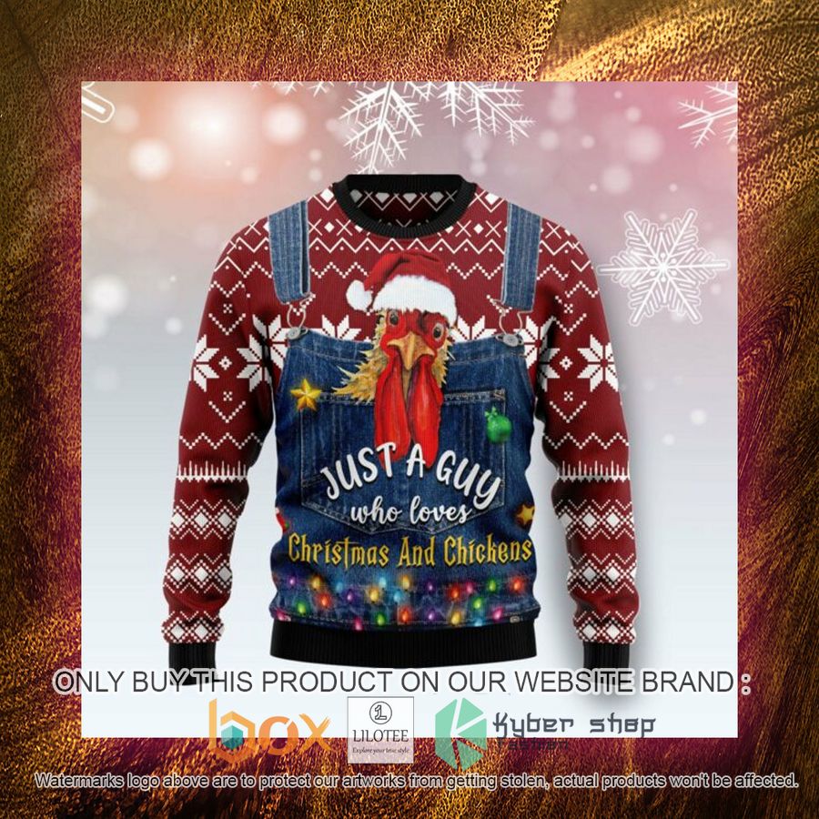 Just A Guy Who Loves Christmas And Chickens Ugly Christmas Sweatshirt 4 just a guy who loves christmas and chickens ugly christmas sweatshirt 4 8353