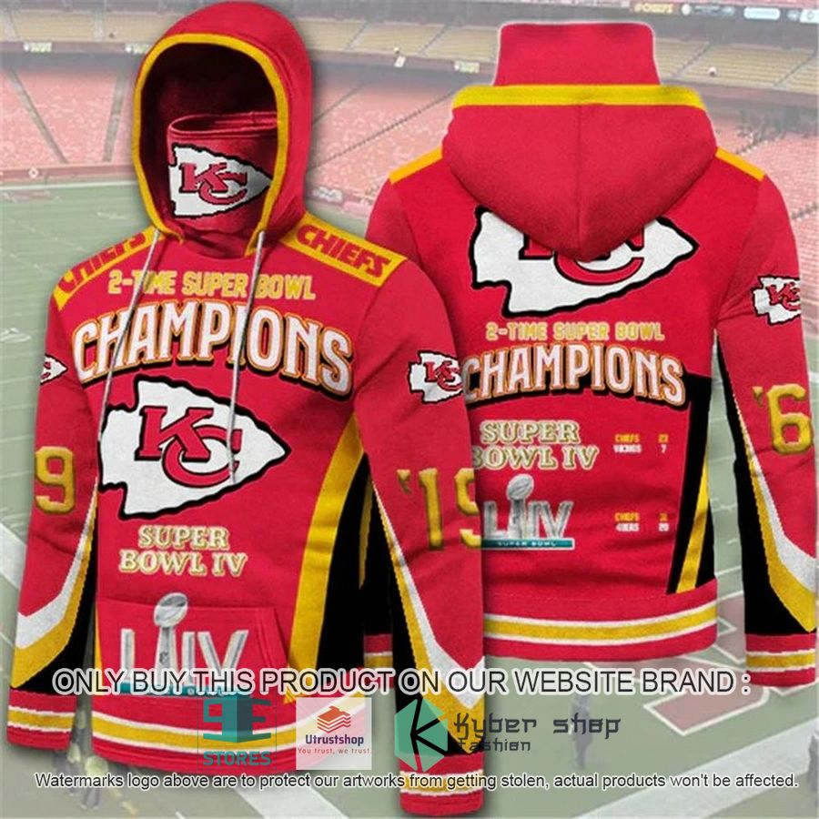 kansas city chiefs 2 times super bowl champions 3d hoodie mask 1 18315