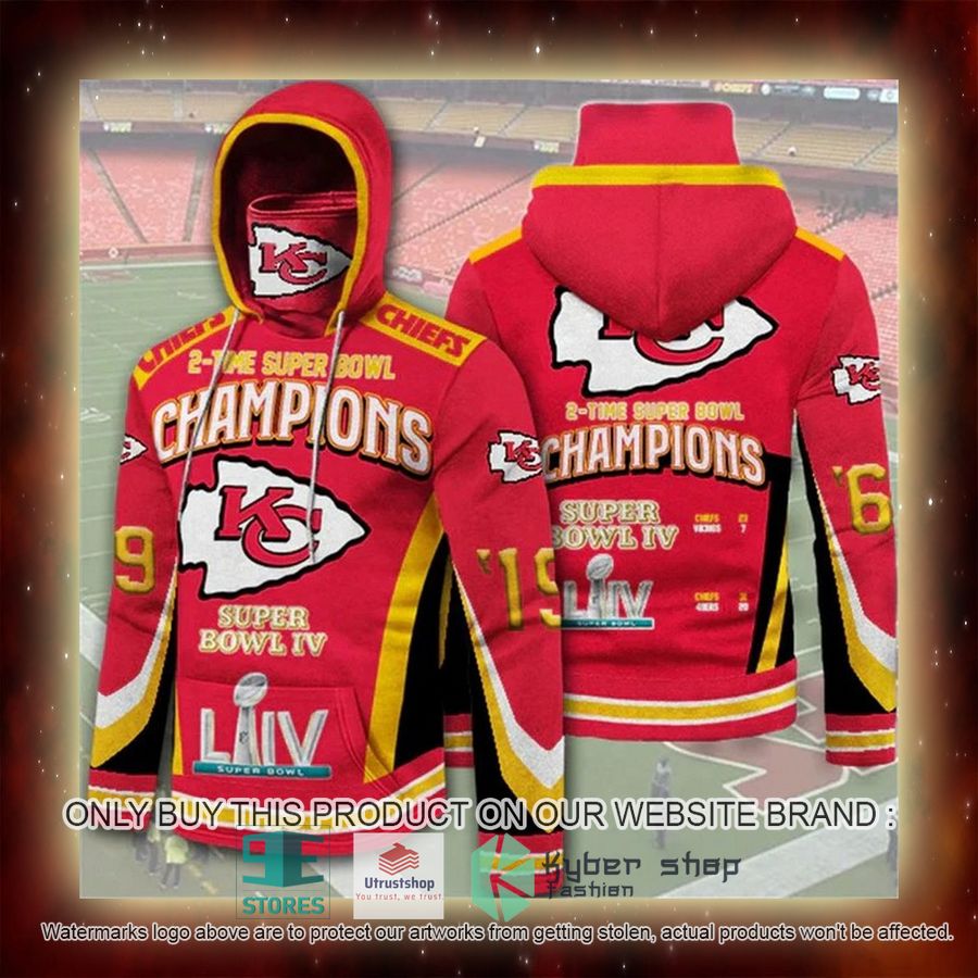 kansas city chiefs 2 times super bowl champions 3d hoodie mask 2 66426