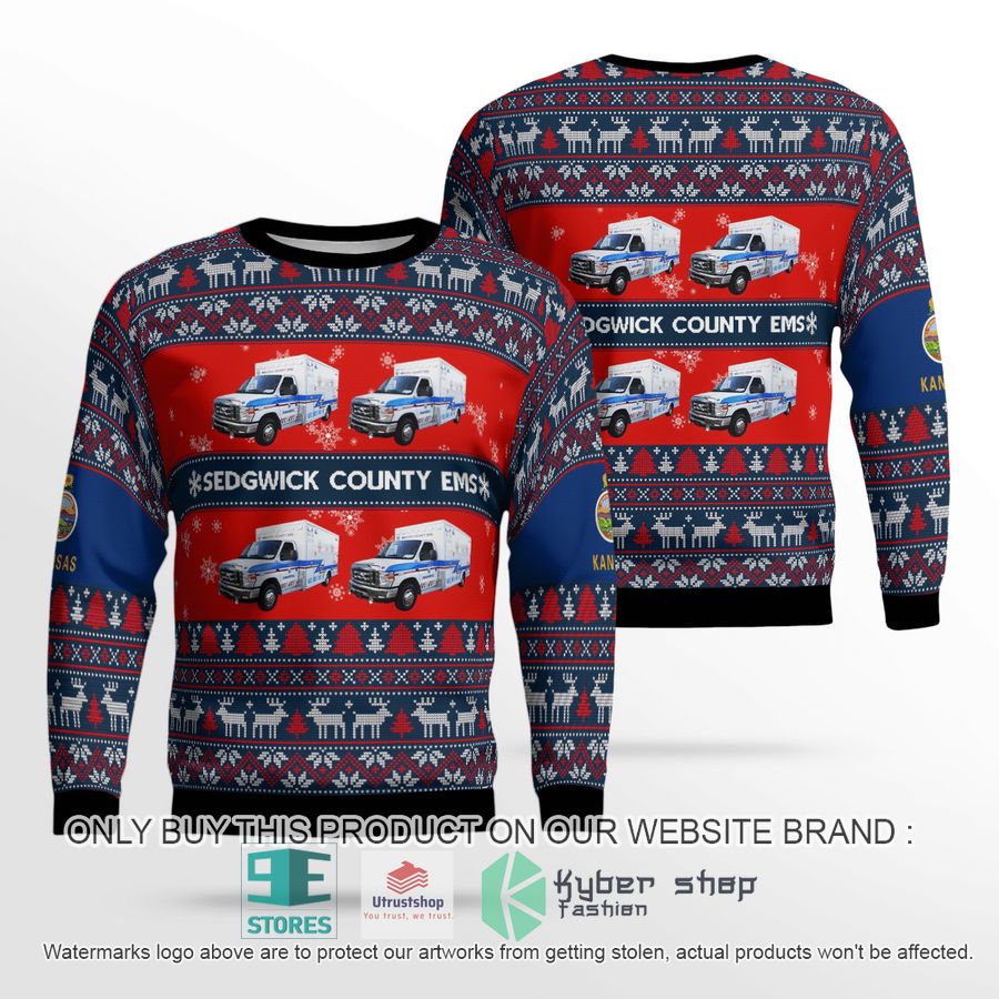 kansas sedgwick county ems christmas sweater 1 31382