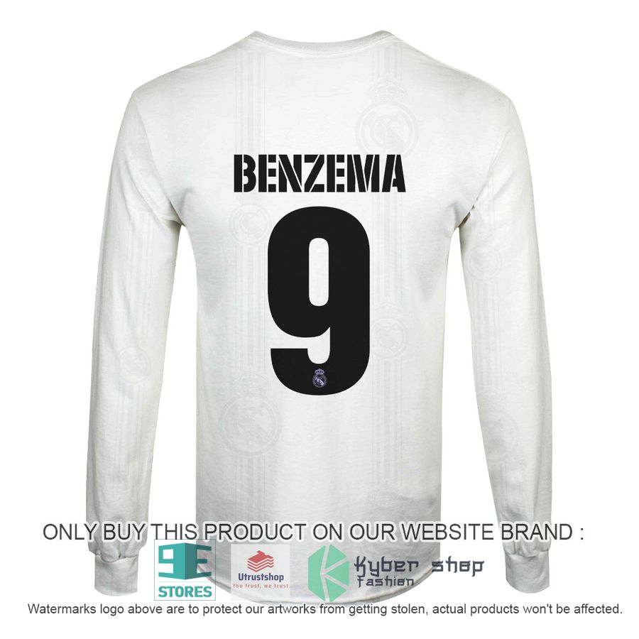 NEW Karim Benzema 9 Real Madrid FC Emirates Fly Better white Hoodie, Shirt 6 karim benzema 9 real madrid fc emirates fly better white shirt hoodie 6 13315