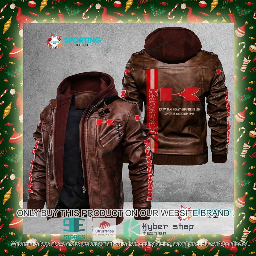NEW Kawasaki Heavy Industries LTD Since 15 October 1896 Men Leather Jacket 6 kawasaki heavy industries ltd since 15 october 1896 leather jacket 6 79132