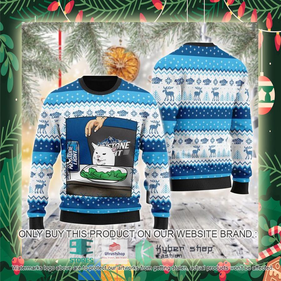 keystone light cat meme ugly christmas sweater 2 62496