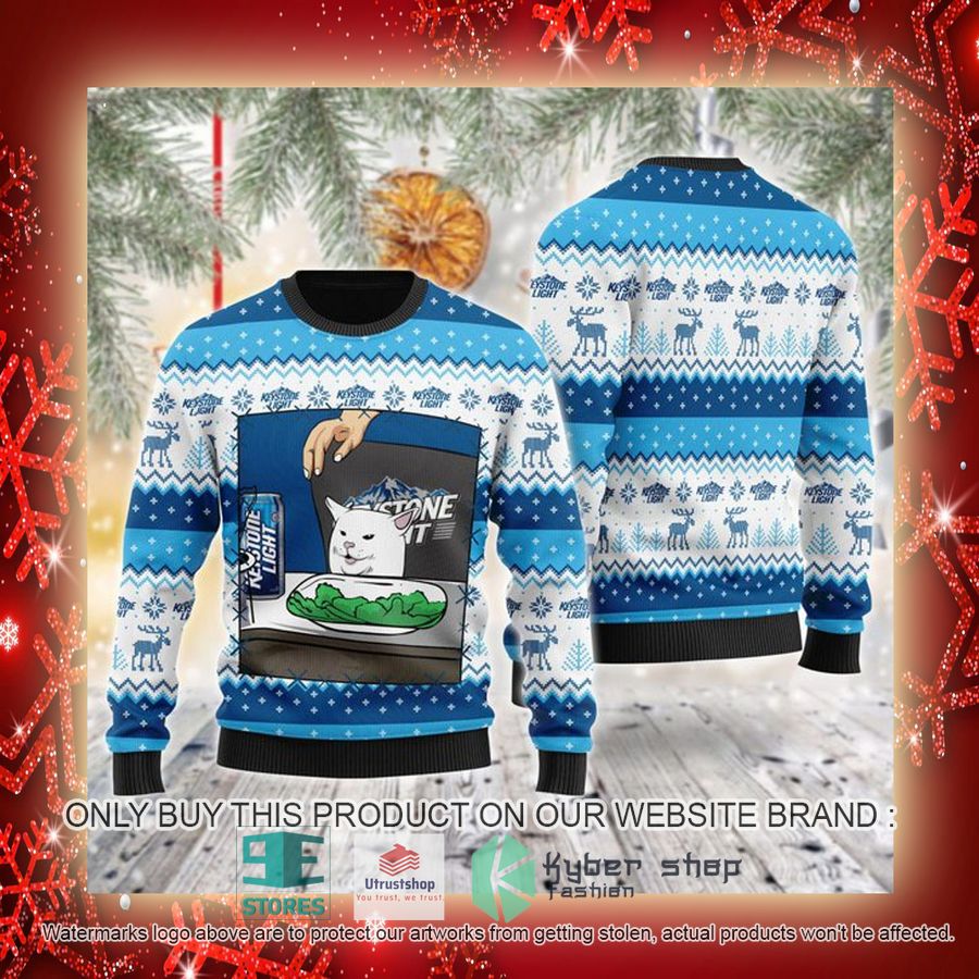 NEW Keystone Light Cat Meme Christmas Ugly Sweater 3 keystone light cat meme ugly christmas sweater 3 81954