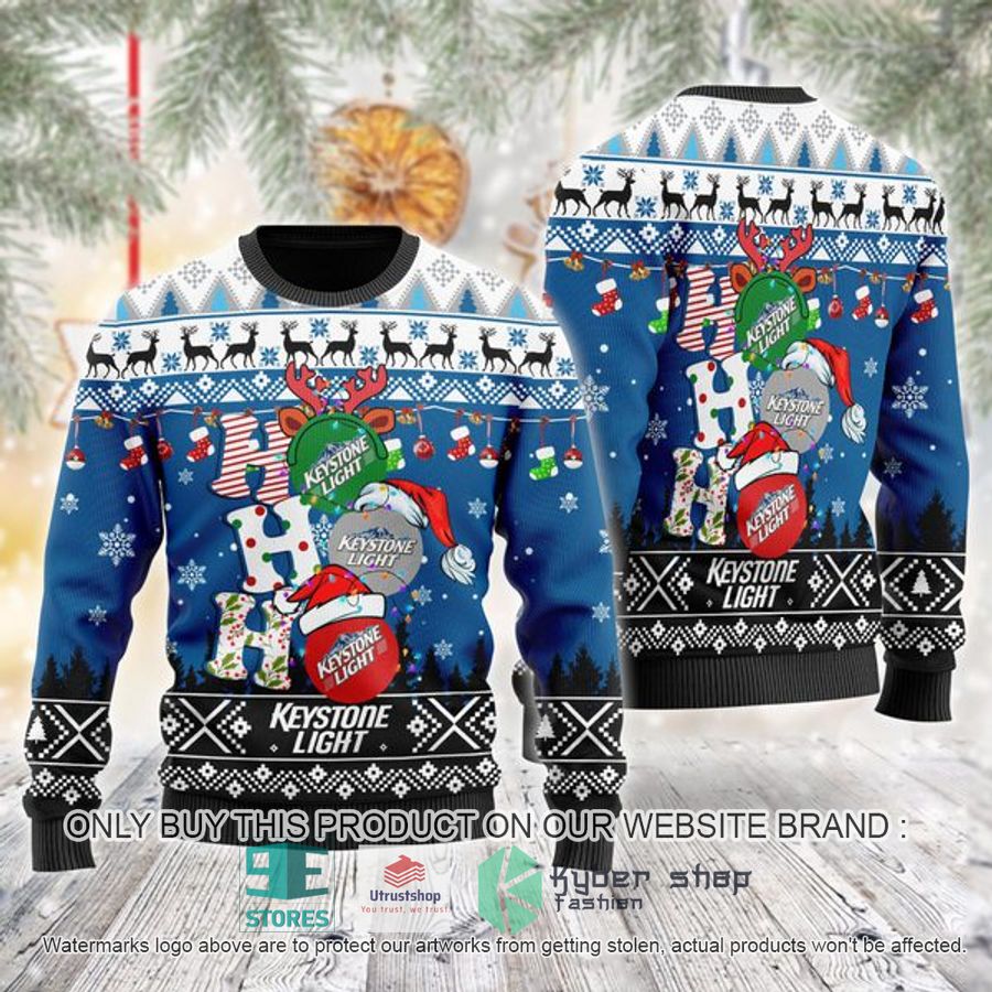 keystone light ho ho ho ugly christmas sweater 1 28416