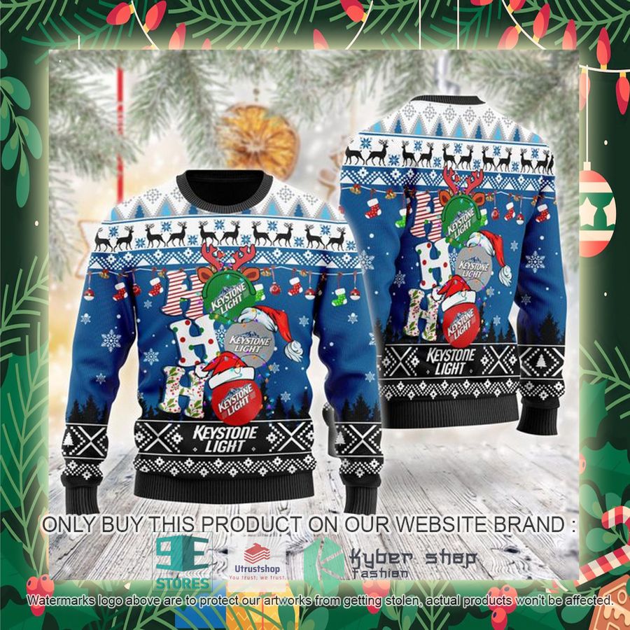 keystone light ho ho ho ugly christmas sweater 2 6558