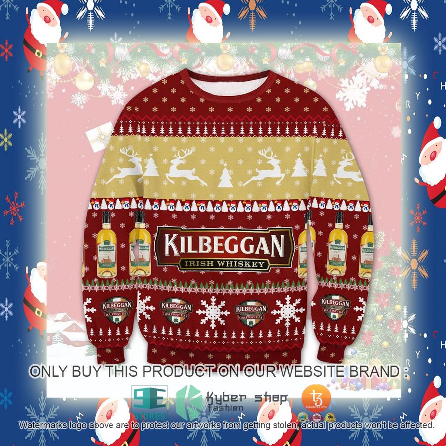 NEW Kilbeggan Irish Whiskey red Christmas Ugly Sweater 4 kilbeggan irish whiskey red ugly christmas sweater 4 41754