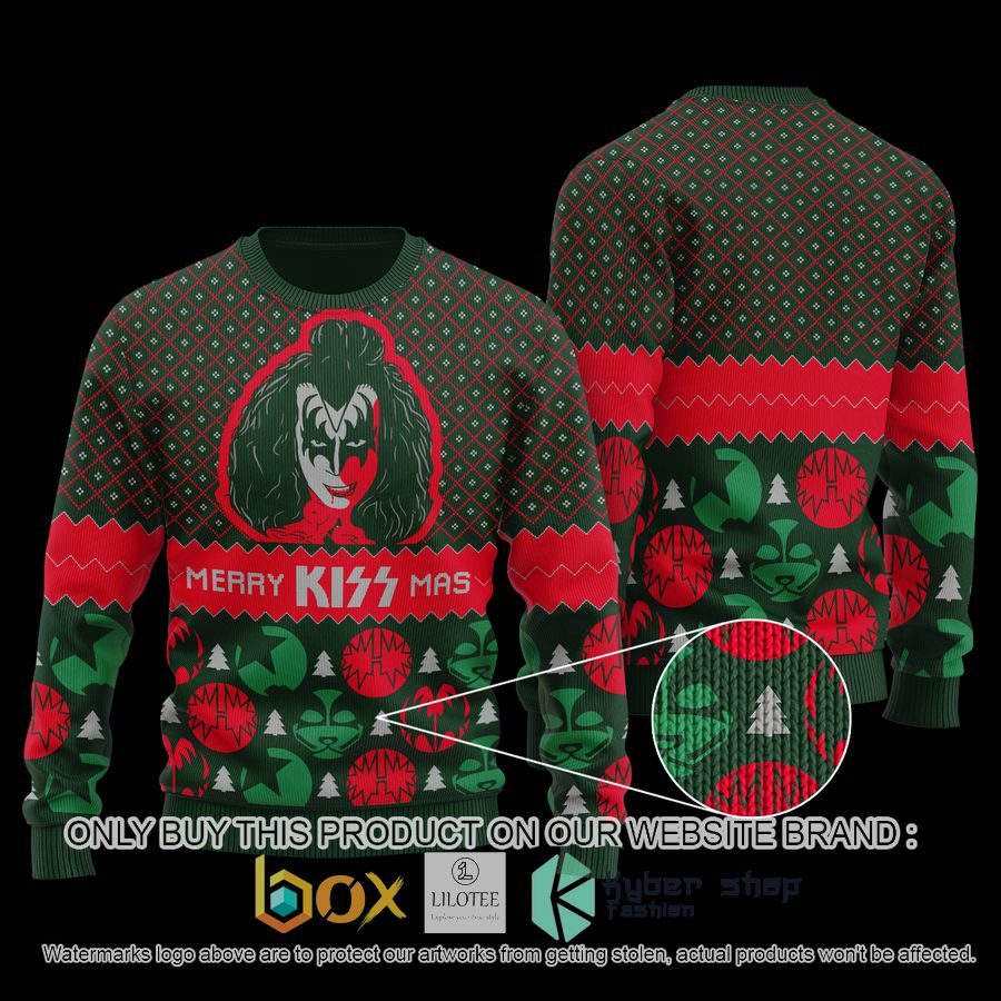 kiss band merry christmas wool sweater 1 44546