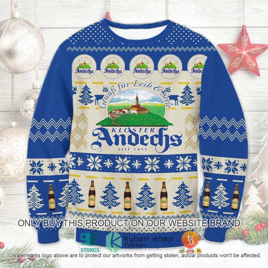 klosterbrauerei andechs blue ugly christmas sweater 1 72993