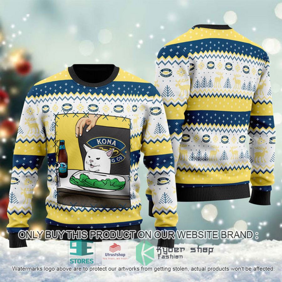 kona brewing cat meme ugly christmas sweater 1 36461