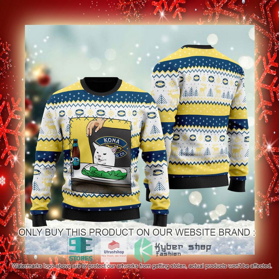 NEW Kona Brewing Cat Meme Christmas Ugly Sweater 3 kona brewing cat meme ugly christmas sweater 3 73036