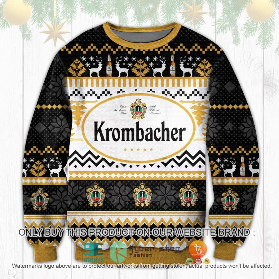 NEW Krombacher black yellow Christmas Ugly Sweater 9 krombacher black yellow ugly christmas sweater 1 3854