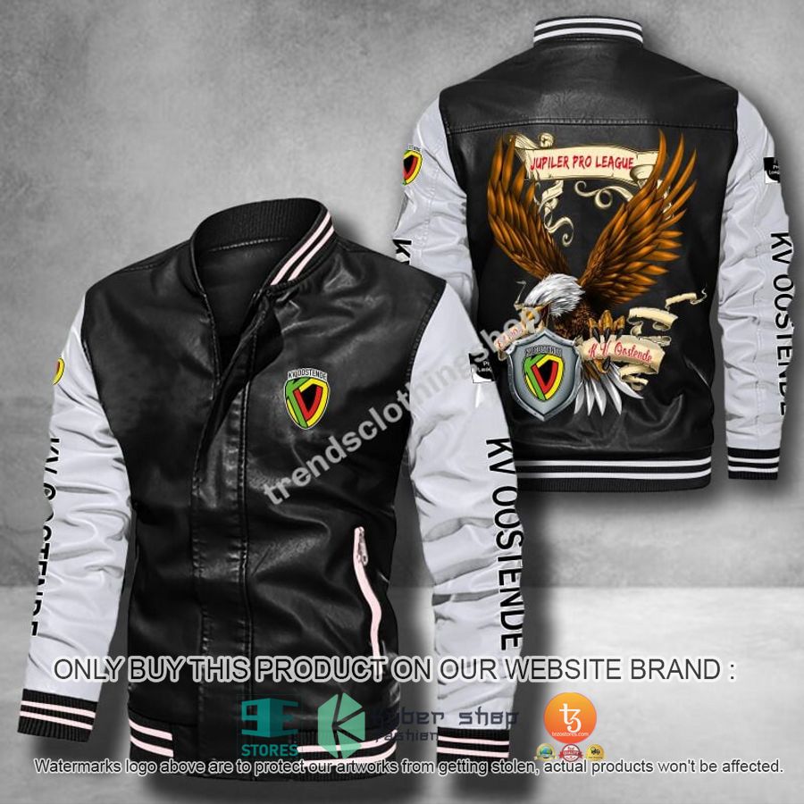 kv oostende eagle league leather bomber jacket 1 63781