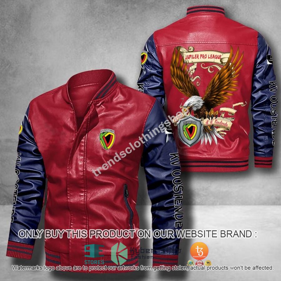 HOT KV Oostende Eagle League Bomber Leather Jacket 5 kv oostende eagle league leather bomber jacket 5 3000