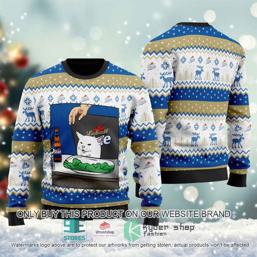 labatt blue cat meme ugly christmas sweater 1 52120
