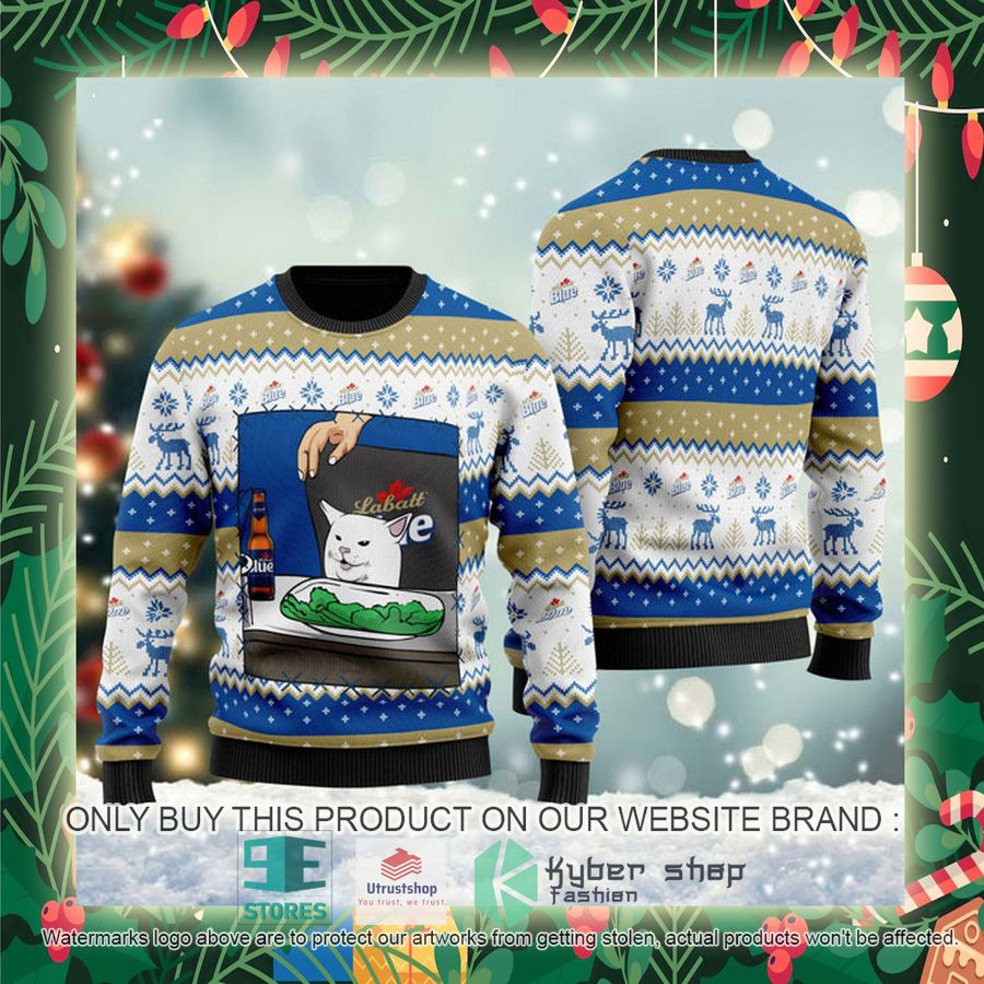 labatt blue cat meme ugly christmas sweater 2 24203