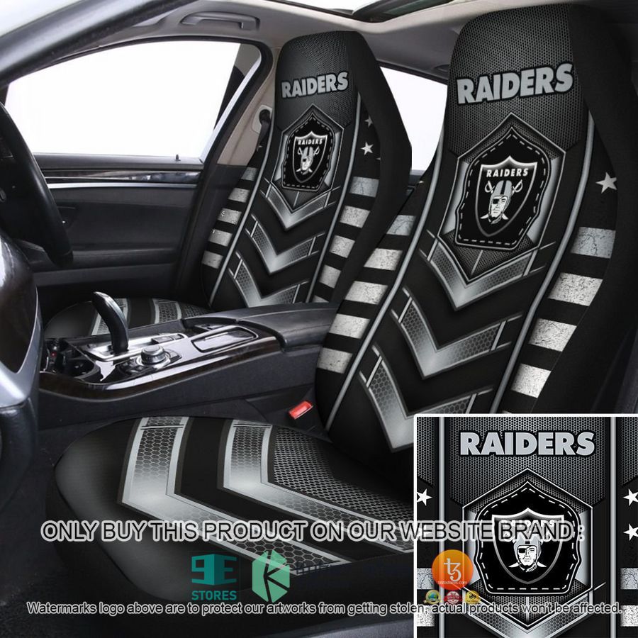 las vegas raiders black car seat covers 1 50582