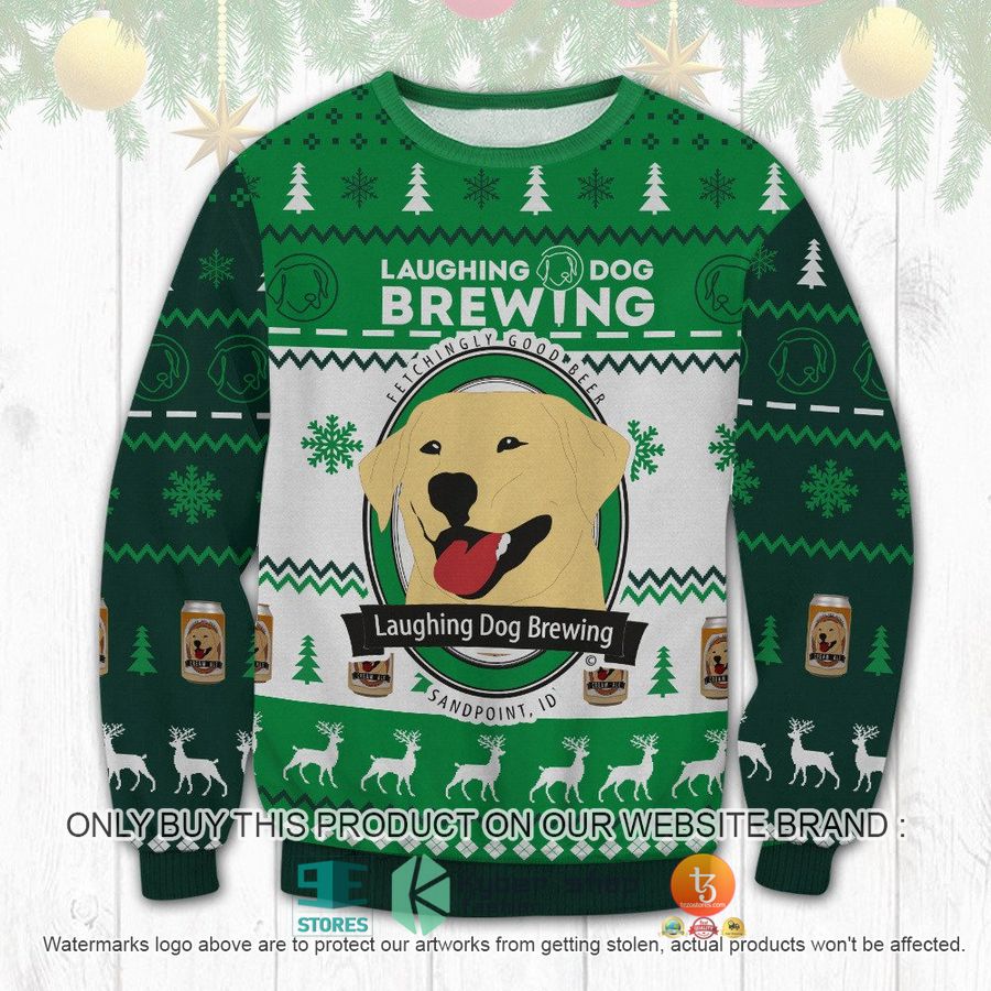 NEW Laughing Dog Brewing green Christmas Ugly Sweater 8 laughing dog brewing green ugly christmas sweater 1 75628