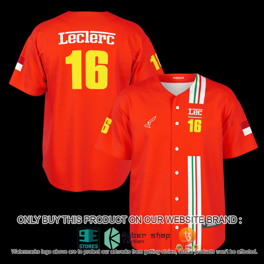 leclerc 16 red baseball jersey 1 49735