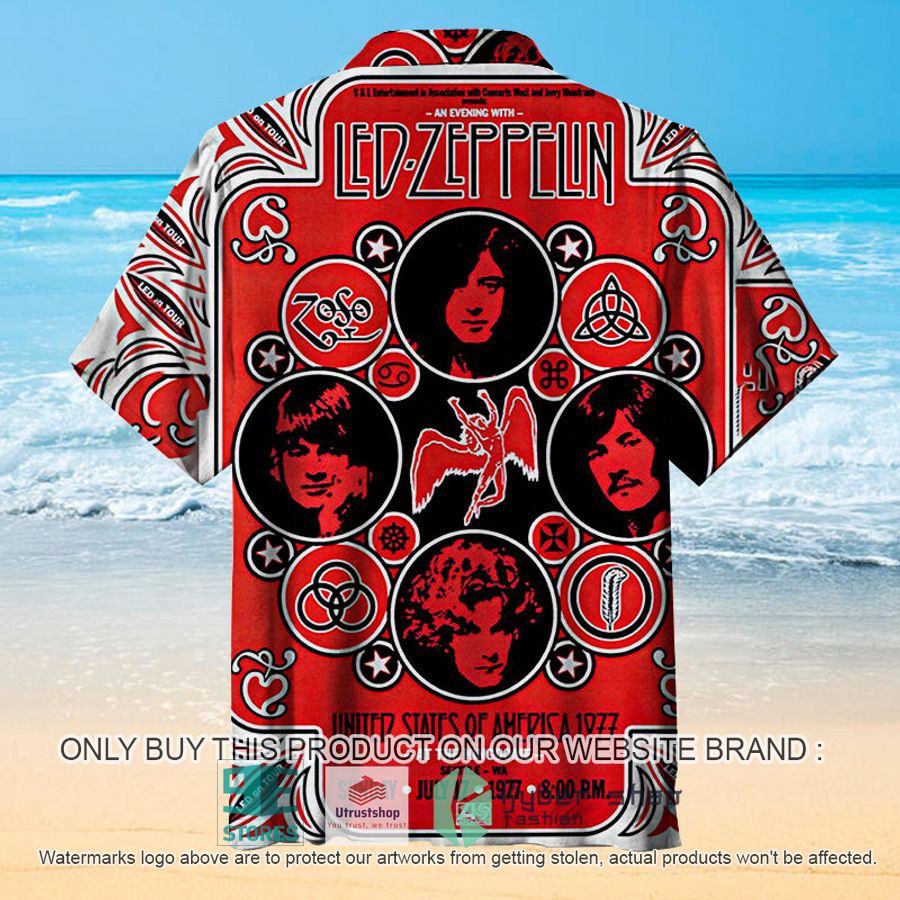 NEW Led Zeppelin United States of America 1977 red Hawaii Shirt 2 led zeppelin united states of america 1977 red hawaiian shirt 2 63794