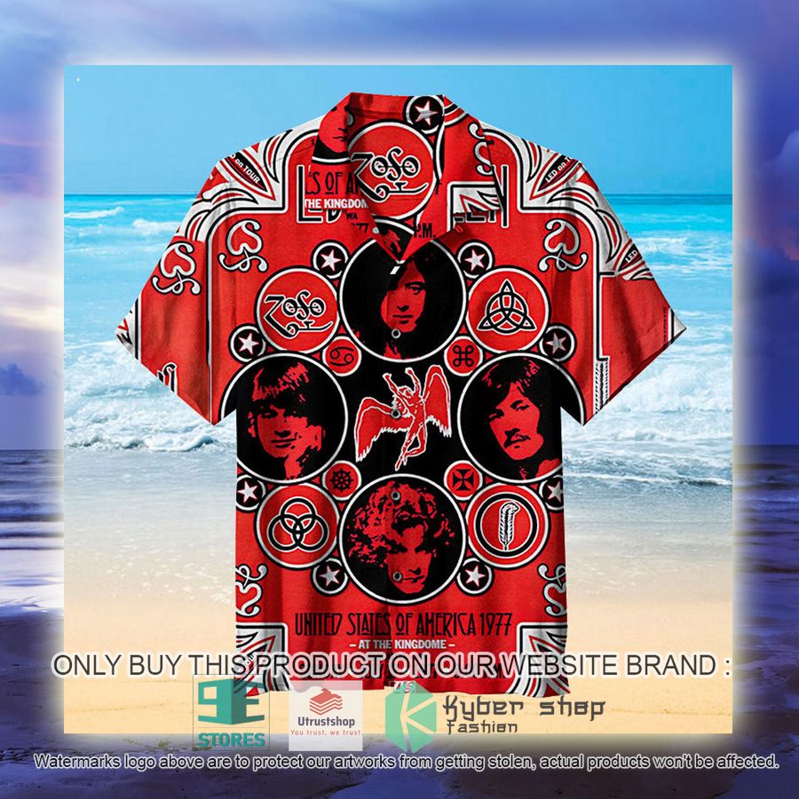 NEW Led Zeppelin United States of America 1977 red Hawaii Shirt 5 led zeppelin united states of america 1977 red hawaiian shirt 5 18609