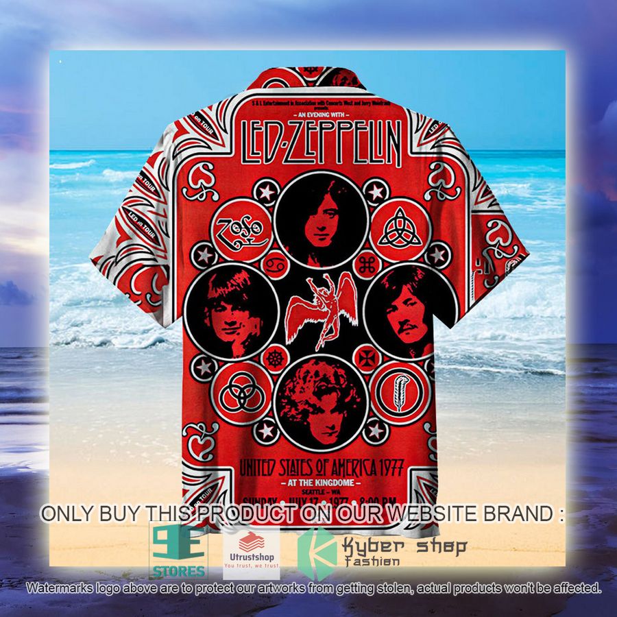 NEW Led Zeppelin United States of America 1977 red Hawaii Shirt 6 led zeppelin united states of america 1977 red hawaiian shirt 6 96215